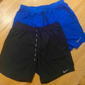 2 Pairs Men’s Nike Running Shorts (Blue&Black) Size M